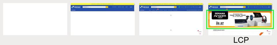 Largest Contentful Paint del sitio web de Comtech